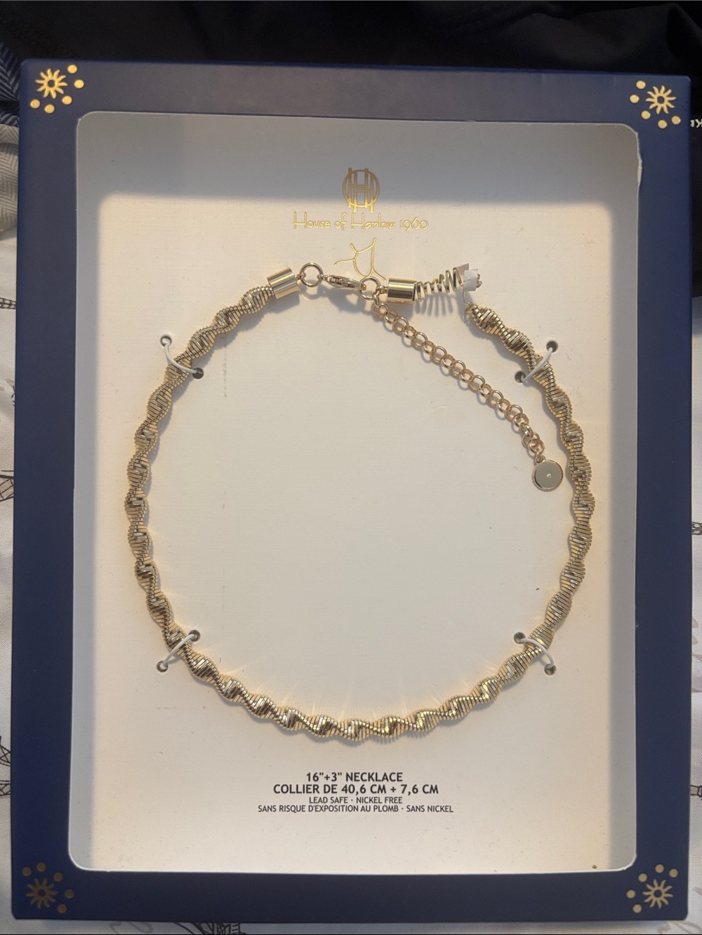 House of Harlow 1960 Gold Wavy Rope Choker Necklace